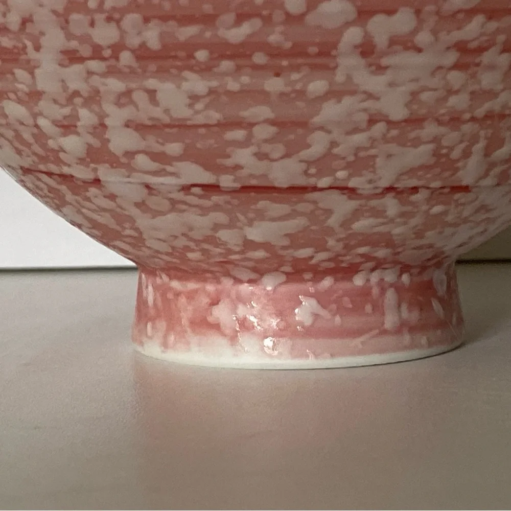 Vintage Pier 1 Imports Rice Bowls Pink Textured EUC 4.75” Splatter Ceramic